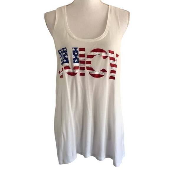 Juicy Couture Embellished Flag Graphic Racerback Tank Top - Picture 6 of 10
